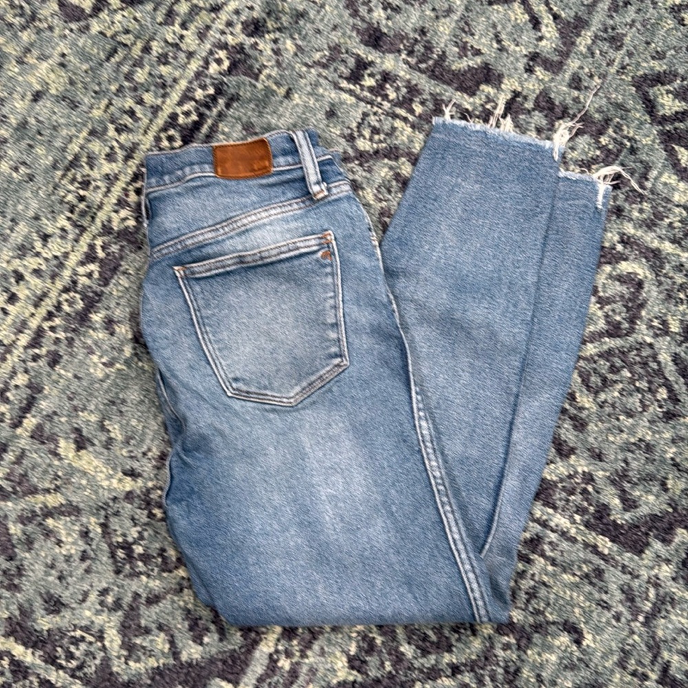 Madewell button closure skinny high rise denim